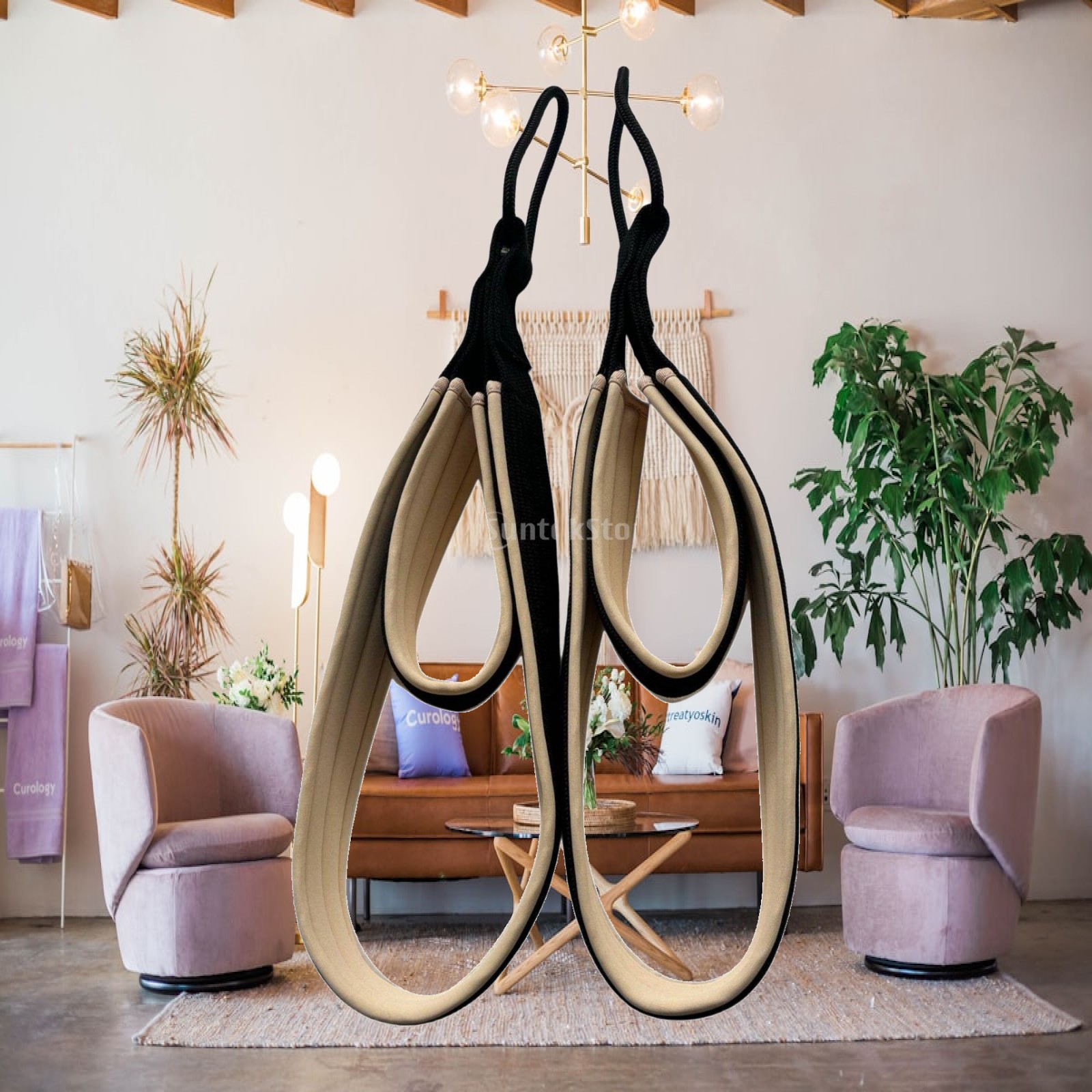 Pilates & Yoga Unleashed International Academy Yonkers - Pilates-Überkopfgriff mit Rutschfestem Griff, Pilates-Gurt für