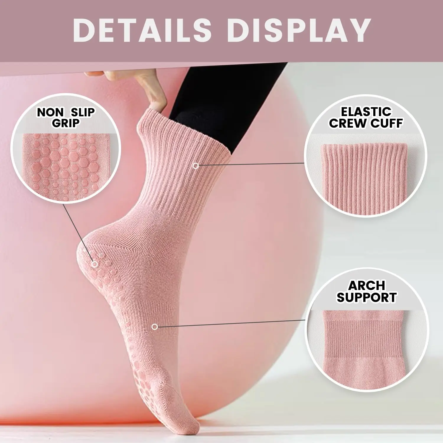 4 Paar Damen-Yoga-Socken, einf – Pilates Yoga &A Bewertung und Preis
